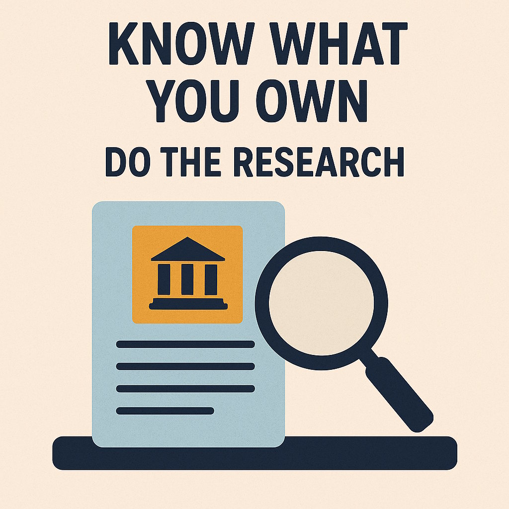 Know What You Own — Understand your investments