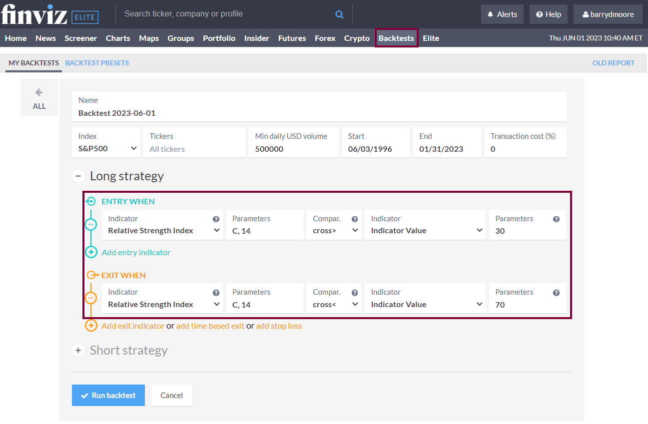 How to Backtest RSI Using FinViz Elite